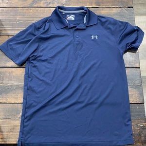 Shirt: Under Armour Golf    Size: Men’s Medium    Color: Navy Blue